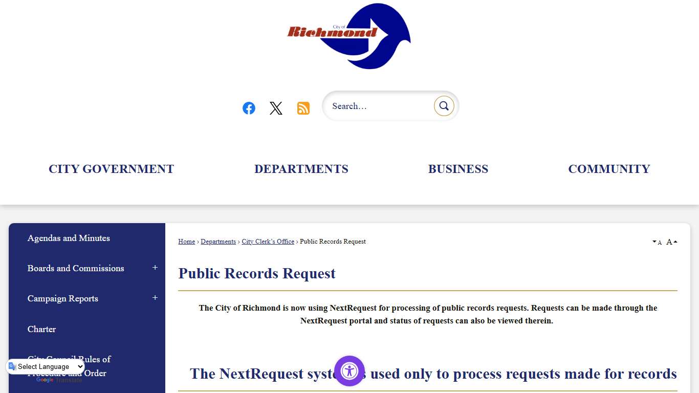 Public Records Request | Richmond, CA - Official Website