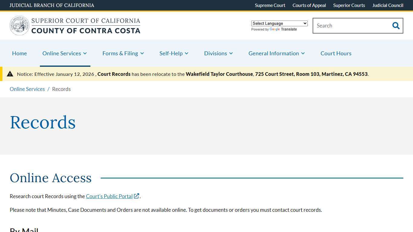 Records | Superior Court of California | County of Contra Costa